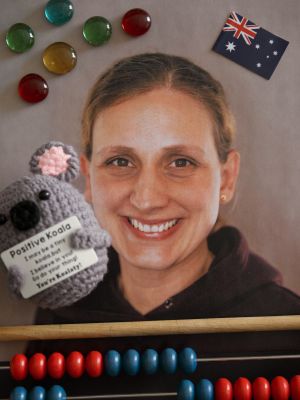Graue Illustration mit Augen für Team-Portraits der Schule am Auetal